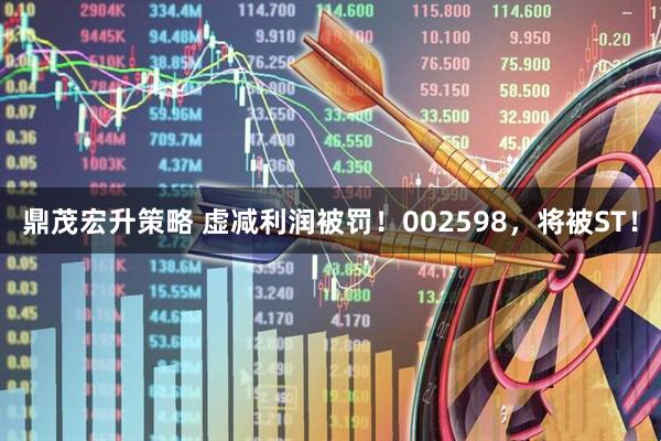 鼎茂宏升策略 虚减利润被罚！002598，将被ST！